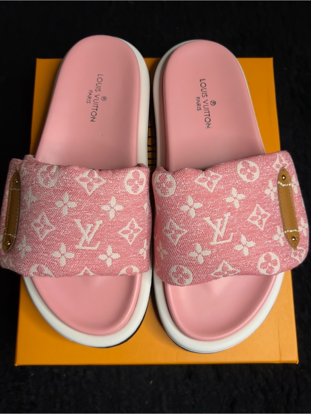 Louis Vuitton Pink Monogram Kids Slide Sandals
